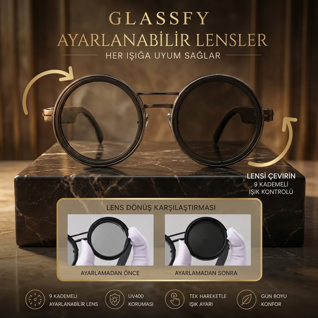 GLASSFY Vision Pro 9 Mod Akıllı Güneş Gözlüğü